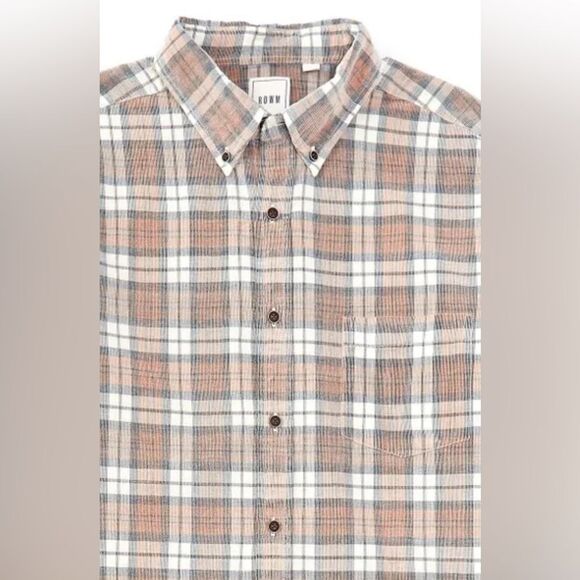 Rowm Big & Tall Nomad Collection Long Sleeve Large Plaid Corduroy Shirt - Picture 1 of 3